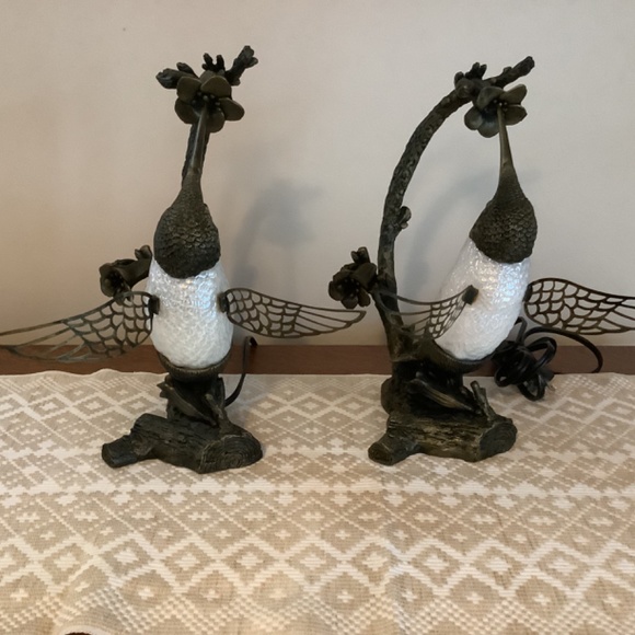 Vintage hummingbird lamps set of 2 - Picture 6 of 16